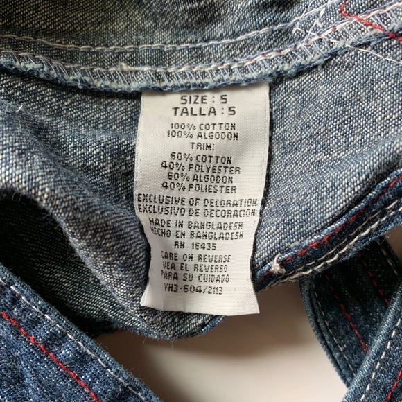 Young Hearts Ladybug Floral Shortall Overalls - Picture 6 of 6